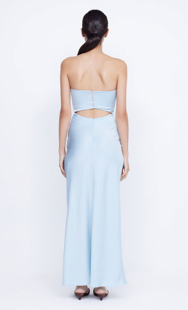 ROCHELLE TWIST STRAPLESS DRESS DOLPHIN BLUE BEC BRIDGE AU