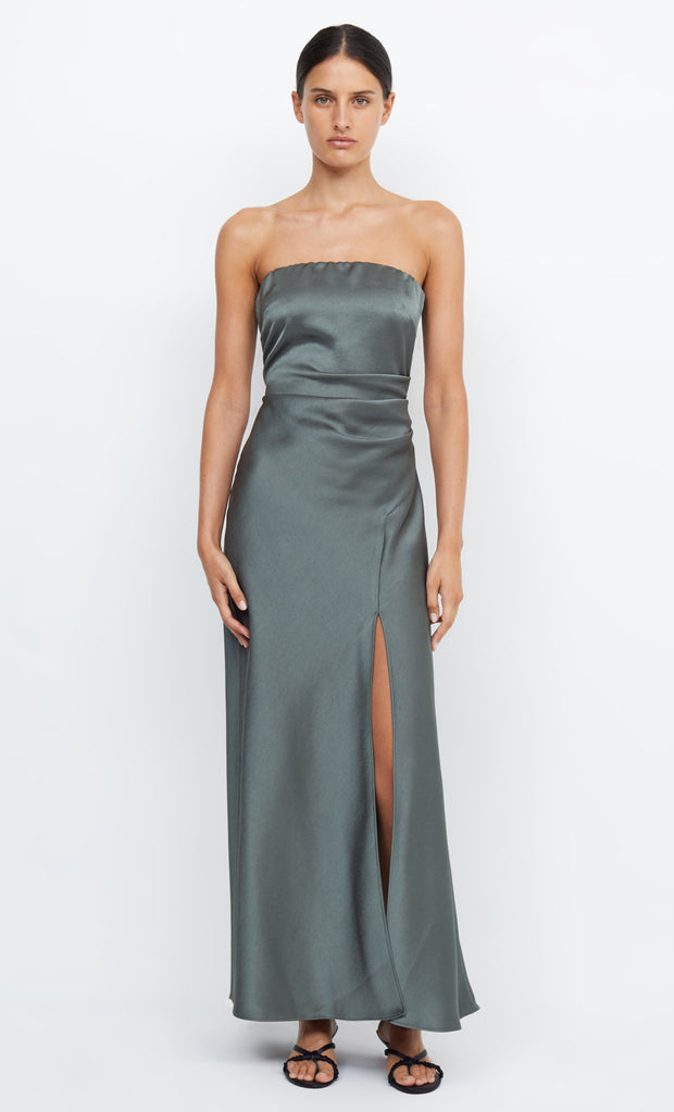 THE DREAMER STRAPLESS DRESS - DARK WILLOW