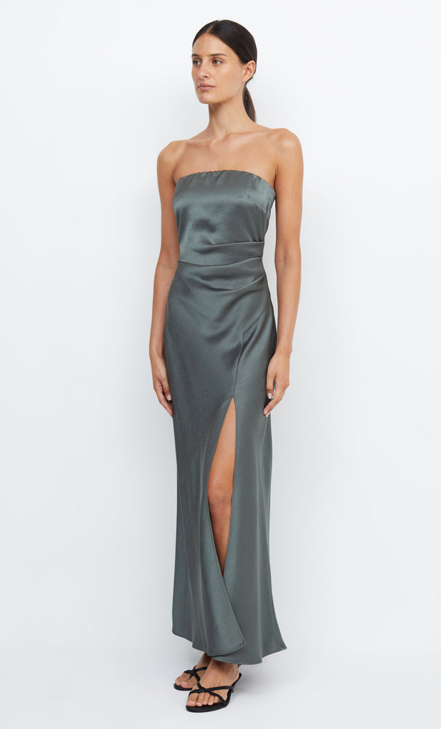 THE DREAMER STRAPLESS DRESS - DARK WILLOW