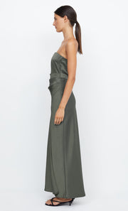 THE DREAMER STRAPLESS DRESS - DARK WILLOW