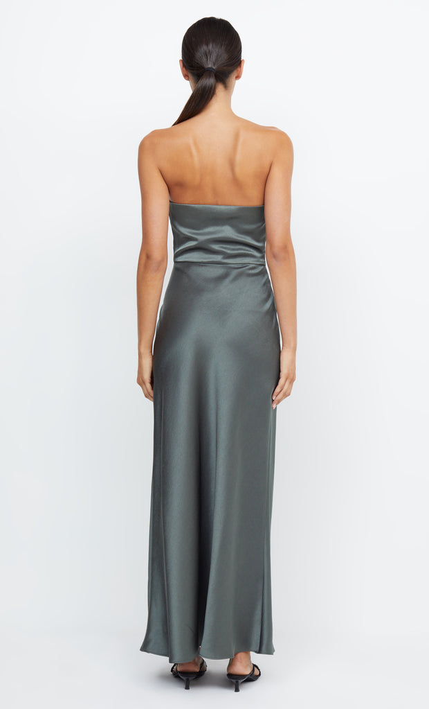 THE DREAMER STRAPLESS DRESS - DARK WILLOW