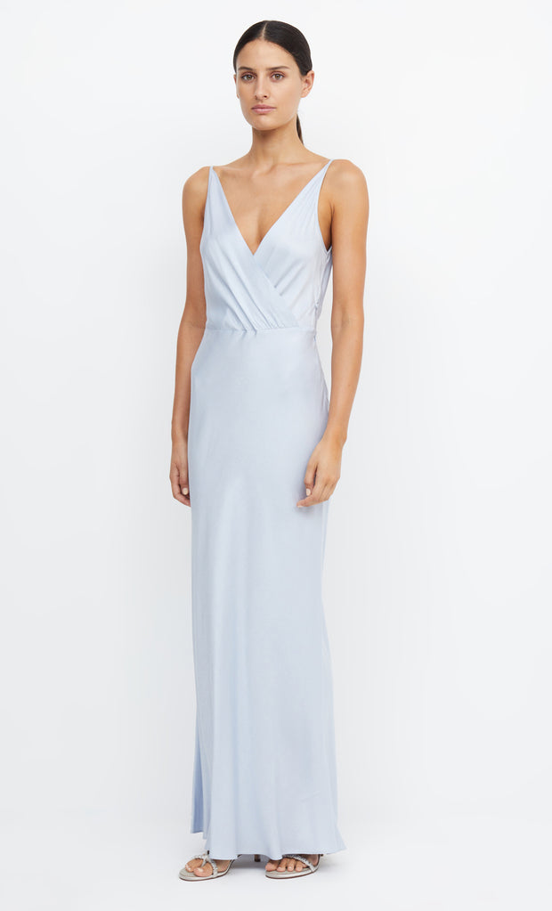 ADORE V MAXI DRESS - DUSTY BLUE