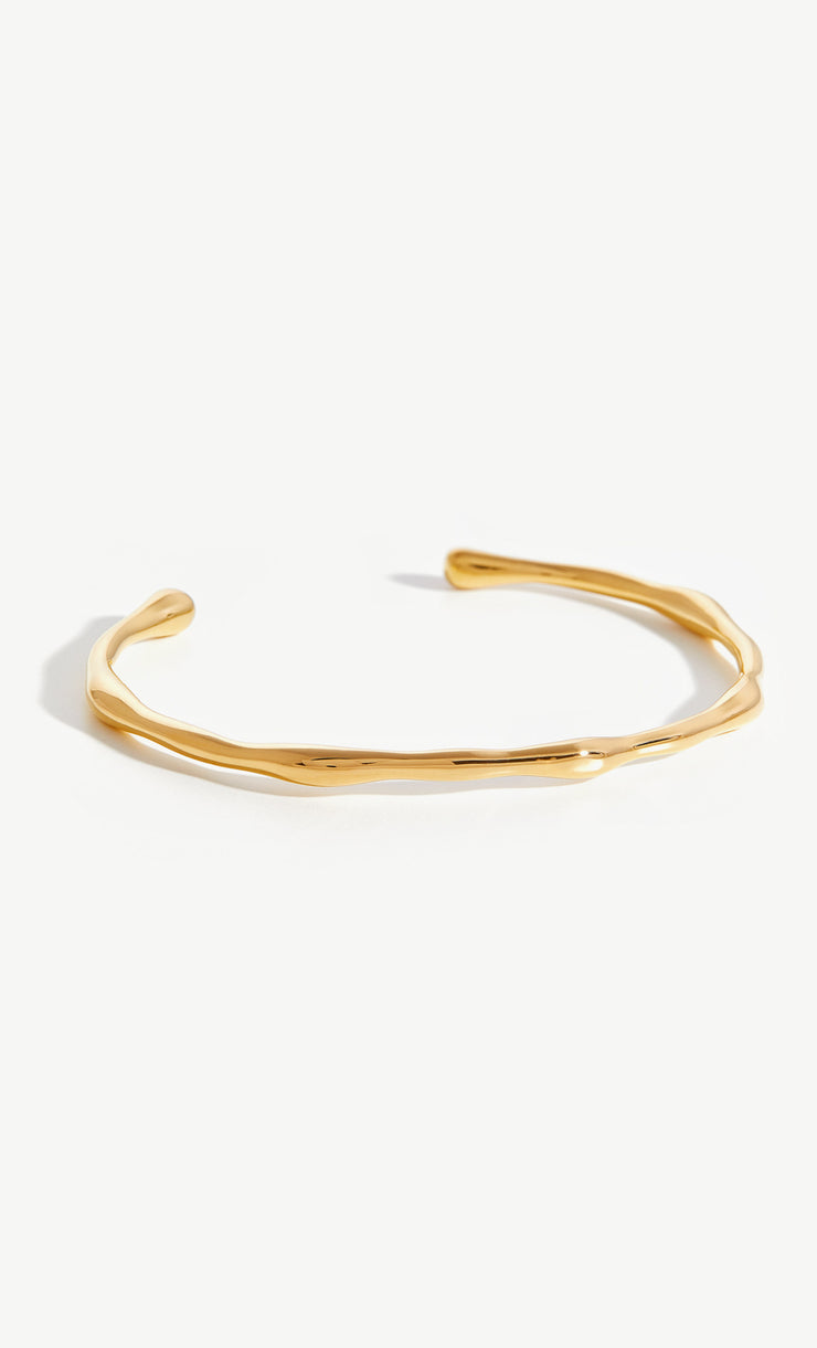 Molten Cuff Bracelet, 18ct Gold Plated