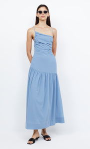 CALYPSO ASYM MAXI DRESS - MERIDIAN BLUE