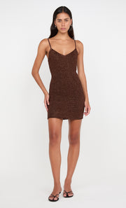 Delfina Mini Dress sequin Knit in Chocolate by Bec + Bridge