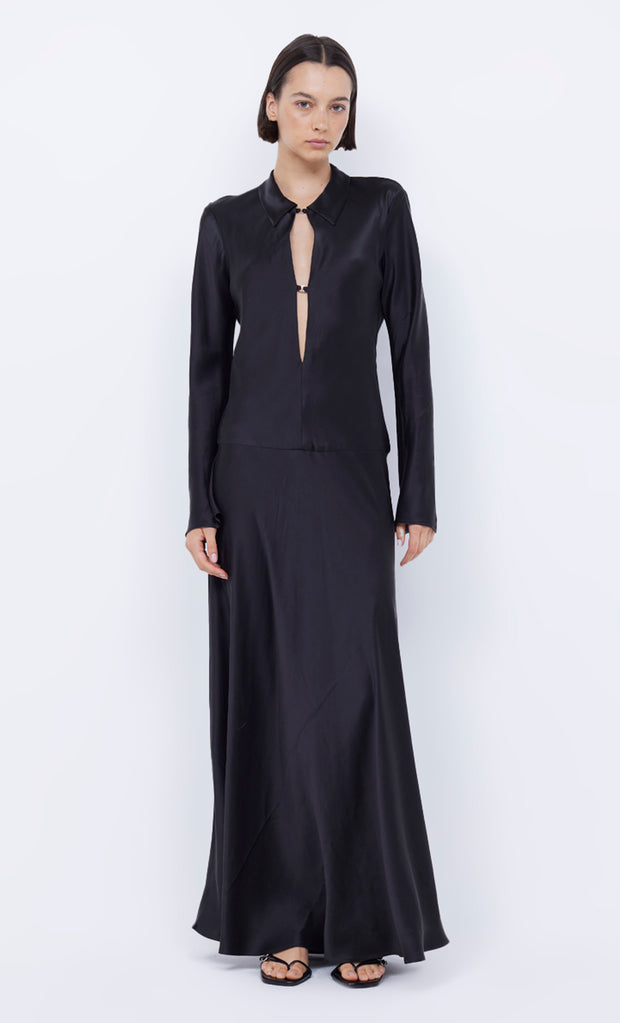 ORLA LONG SLEEVE MAXI DRESS - BLACK