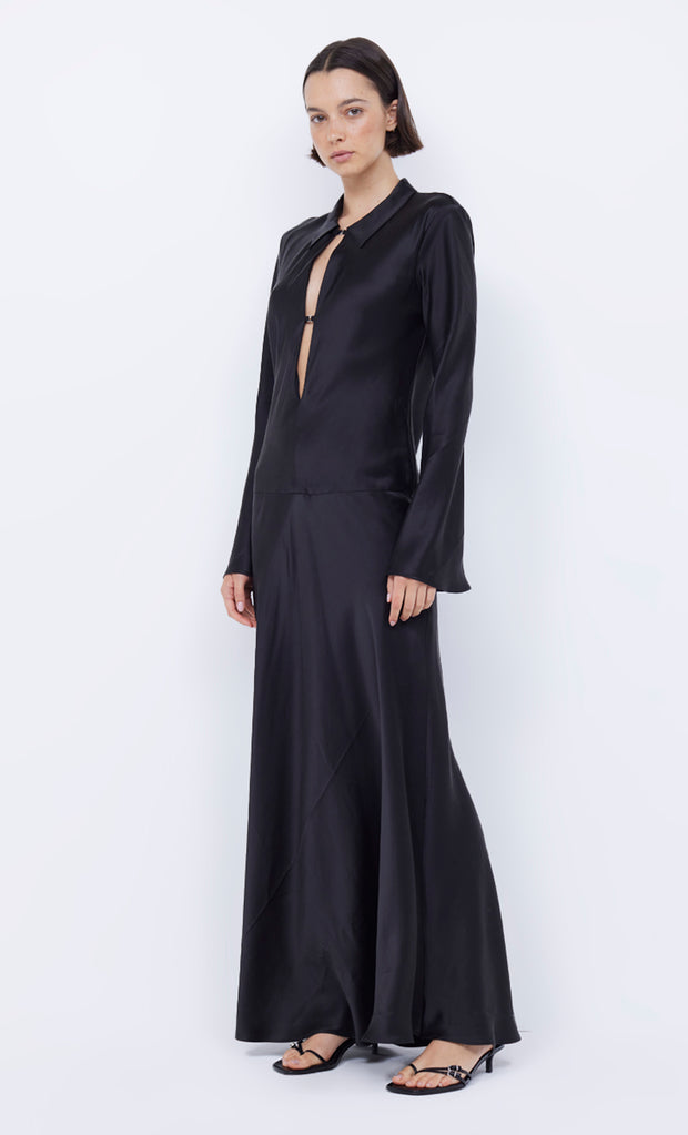 ORLA LONG SLEEVE MAXI DRESS - BLACK