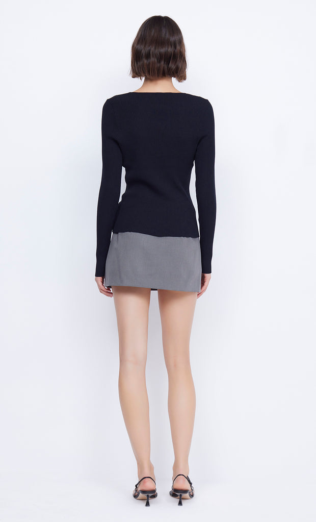 Alienor Keyhole Knit Cardigan in Black by Bec + Bridge