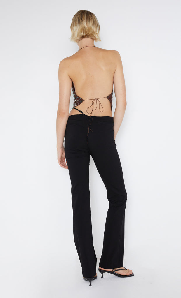 Alize Backless Halter Top in Espresso Diamante by Bec + Bridge