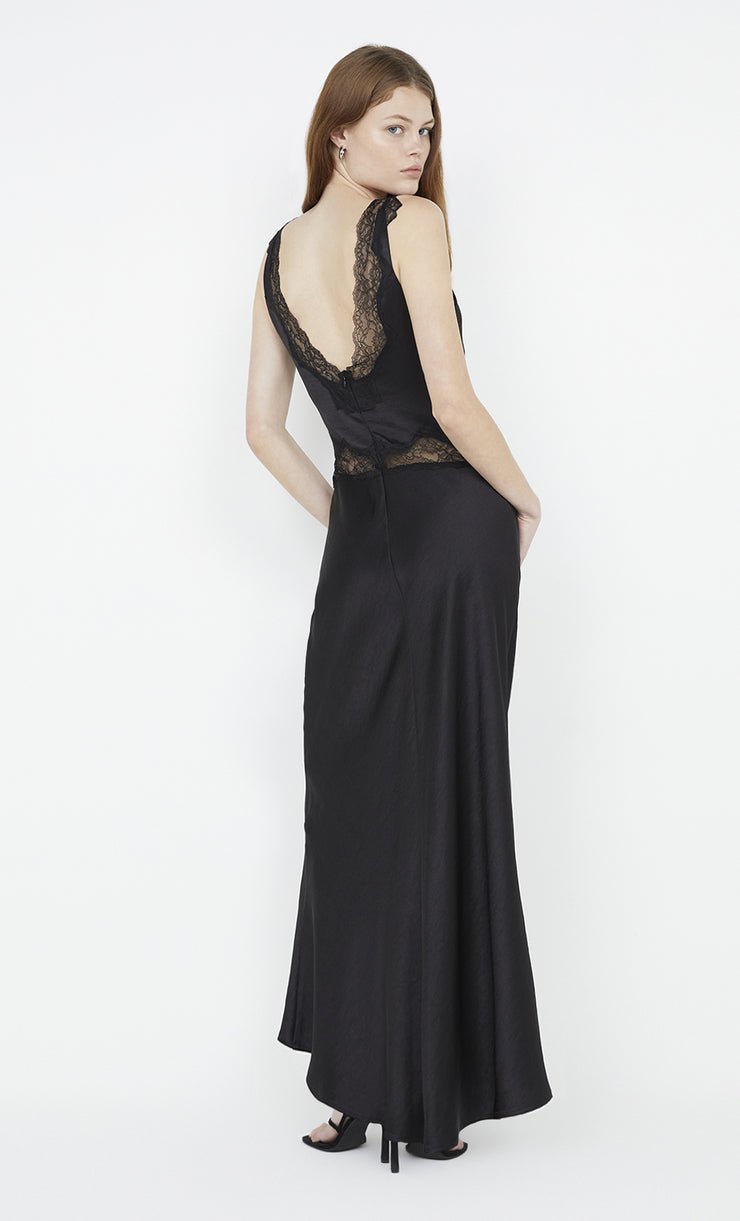 Allegra Lace Trim Maxi Dess in black by Bec + Bridge