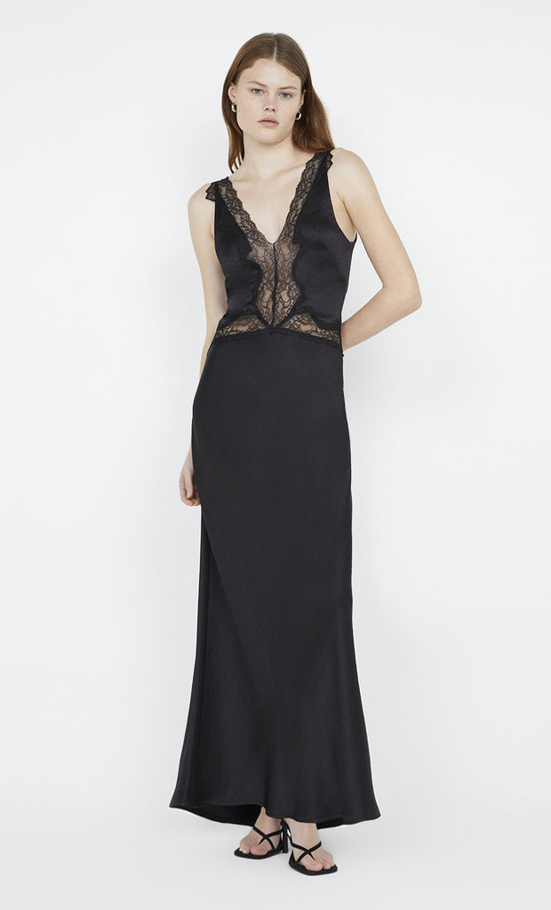 Allegra Lace Trim Maxi Dess in black by Bec + Bridge