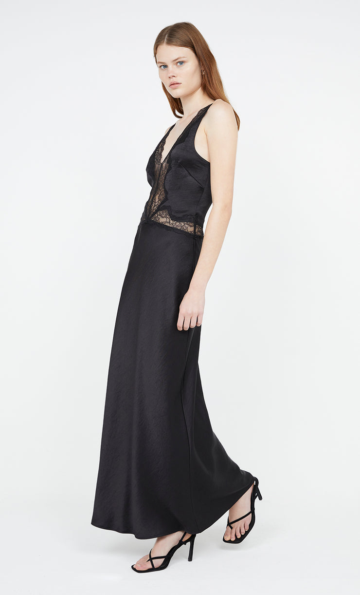 Allegra Lace Trim Maxi Dess in black by Bec + Bridge