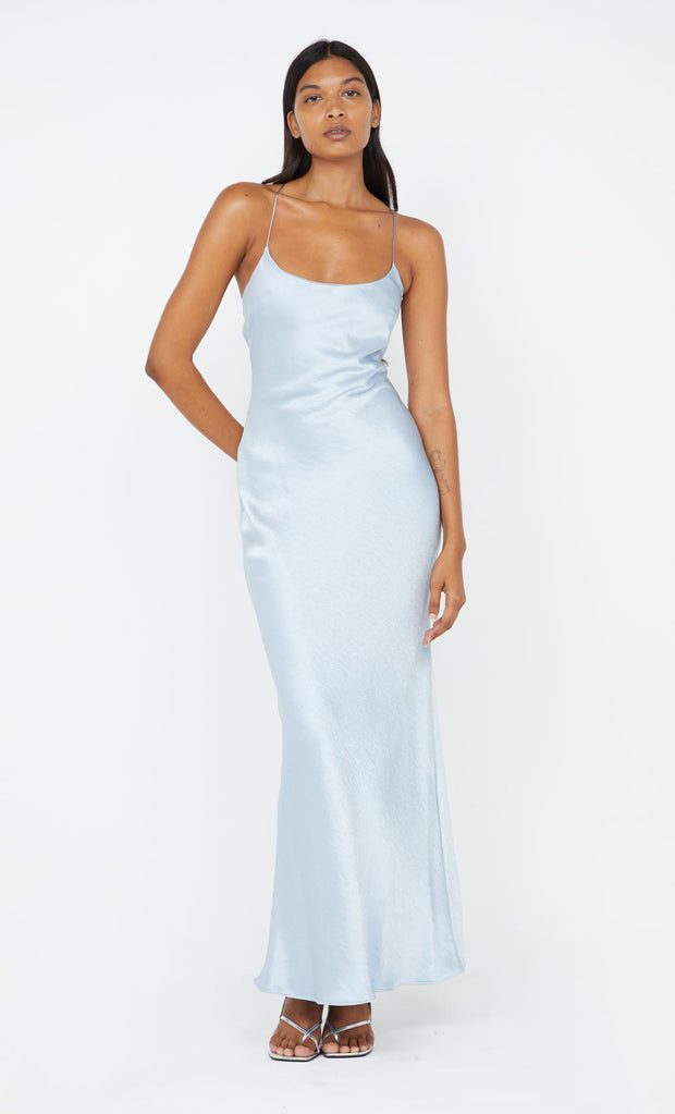 Allegra Tie Maxi Dress in Dusty Blue by Bec + Bridge