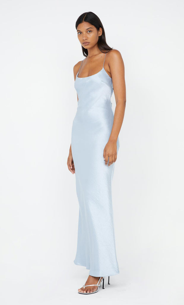 Allegra Tie Maxi Dress in Dusty Blue by Bec + Bridge