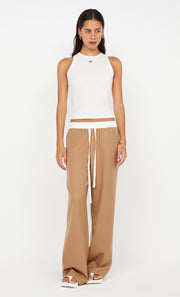 ASTER DRAWSTRING PANT - CAMEL/WHITE