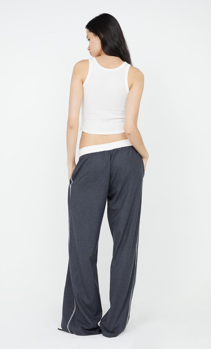 Aster Drawstring Pant in Charcoal and White by Bec + Bridge