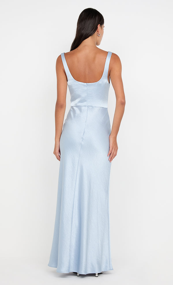 AUSTEN COWL NECK MAXI DRESS - DUSTY BLUE