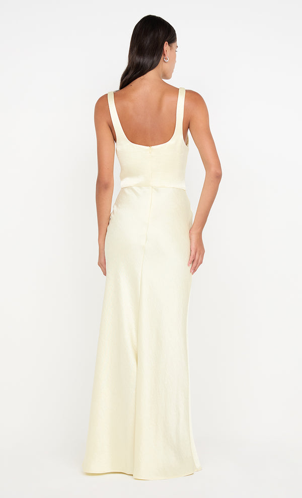 AUSTEN COWL NECK MAXI DRESS - ICE YELLOW