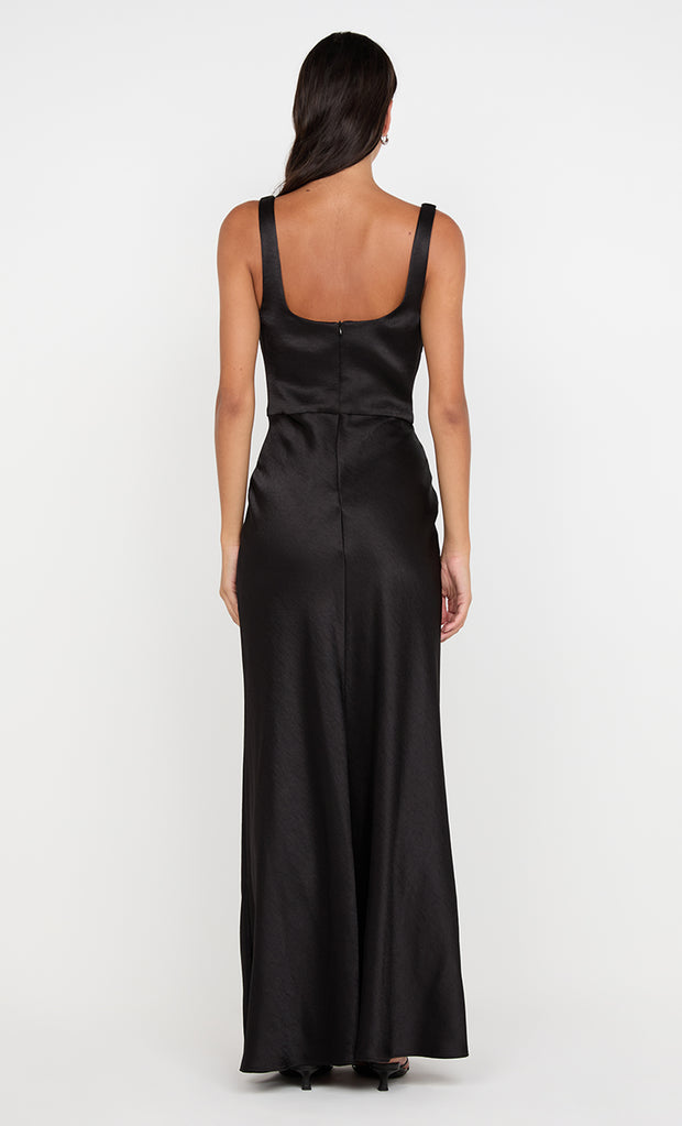 AUSTEN COWL NECK MAXI DRESS - BLACK