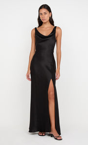 AUSTEN COWL NECK MAXI DRESS - BLACK