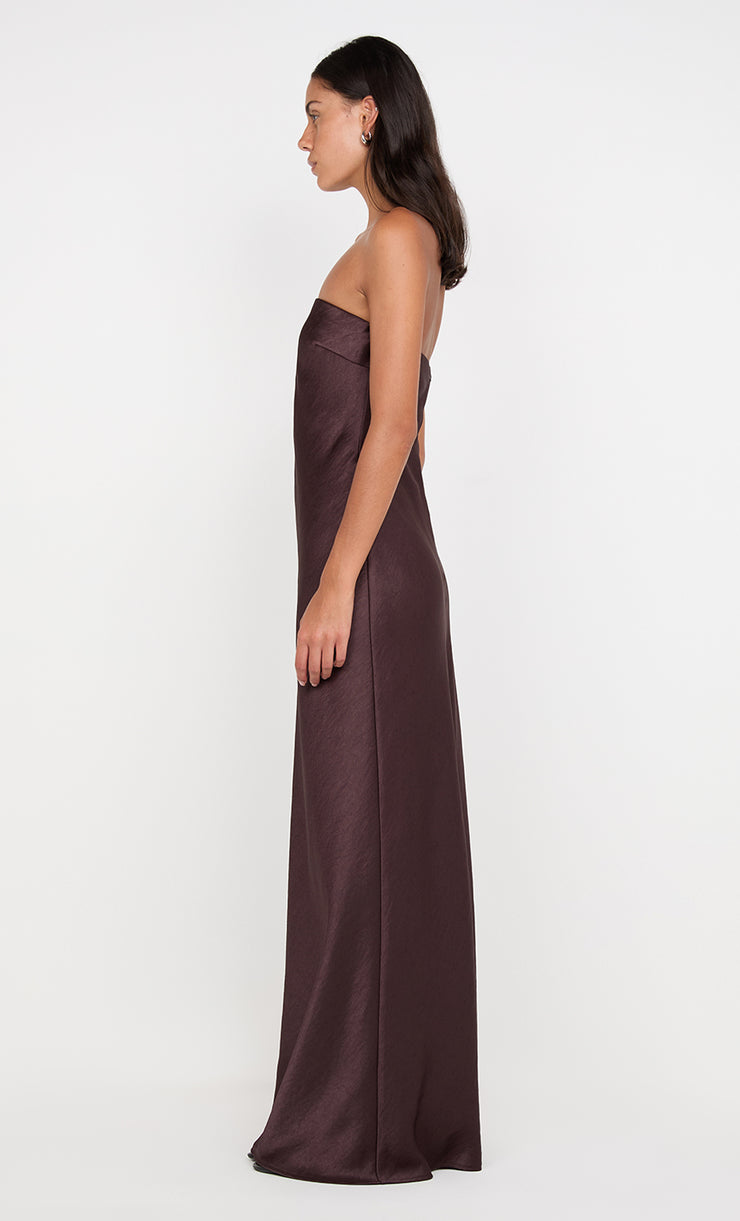 AUSTEN STRAPLESS MAXI DRESS - DARK CHOCOLATE