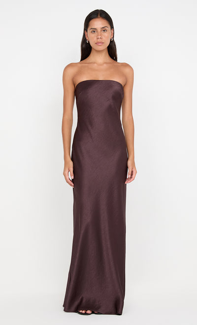 AUSTEN STRAPLESS MAXI DRESS - DARK CHOCOLATE