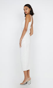 Aveline Tuck Midi Dress in White by Bec + Bridge