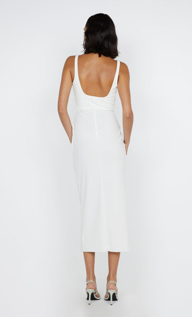 Aveline Tuck Midi Dress in White by Bec + Bridge