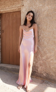 AYALA COWL MAXI DRESS - DUSTY PINK