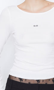 B+B LONG SLEEVE TOP - IVORY