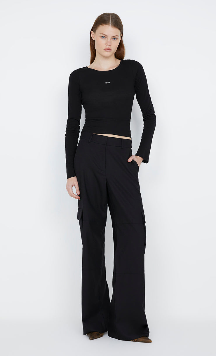 B+B Long Sleeve Top in black by Bec + Bridge