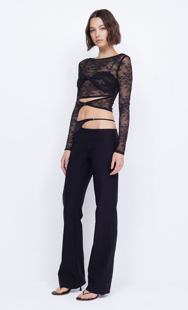 Laure Asym Black Cutout Pant by Bec + Bridge