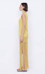 Calista Fringe Mini Skirt in Citrus by Bec + Bridge