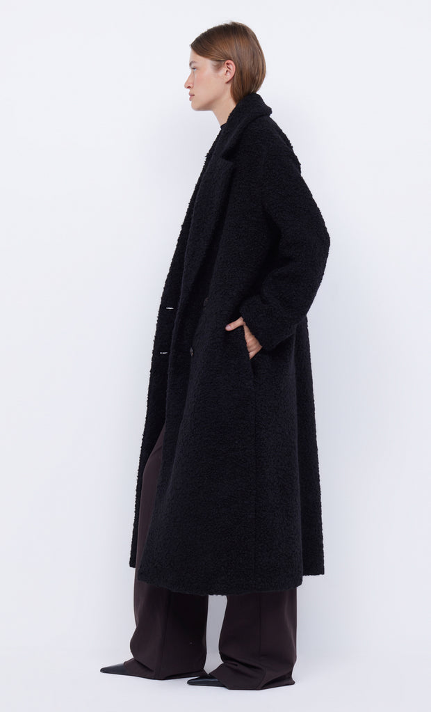 CHEYENNE LONGLINE COAT - BLACK