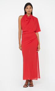 CLARICE DRAPE DRESS - ROUGE