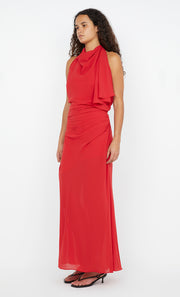 CLARICE DRAPE DRESS - ROUGE