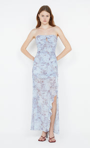 Danica Strapless Maxi Dress in Chambray Rose print by Bec + Bridge