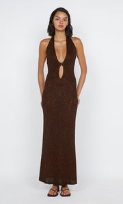 Delfina Halter Midi Dress in Chocolate by Bec + Bridge