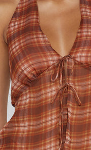 Devi Halter Top in Desert Check by Bec + Bridge