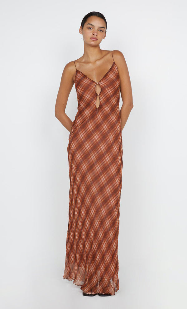 Devi Maxi Dress in Desert Check by Bec + Bridge