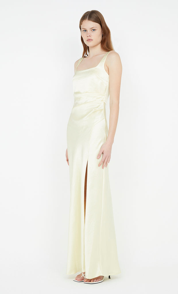 The Dreamer Square Neck Dress in Ice Yellow bridesmaid dress by Bec + Bridge