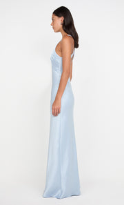 THE DREAMER V NECK DRESS - DUSTY BLUE