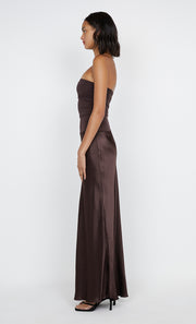 Dua Strapless Dress in Dark Chocolate by Bec + Bridge