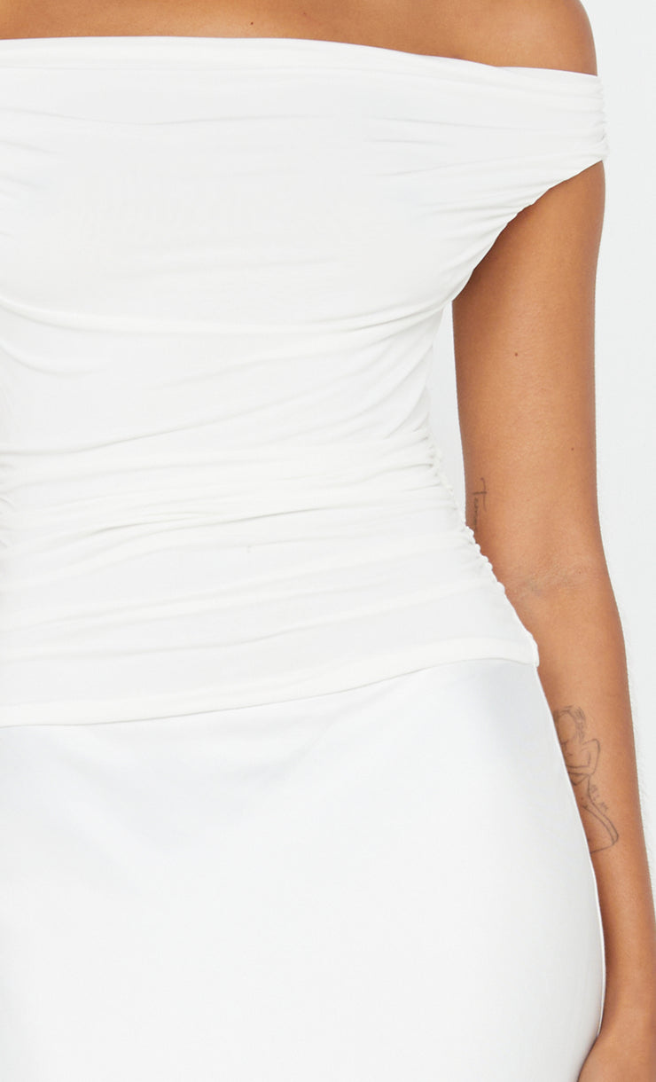 Eleah Off Shoulder Dress in Ivory by Bec + Bridge