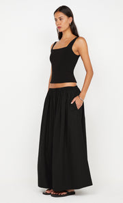 Eleanor Drawcord Maxi Skirt in Black by Bec + Bridge