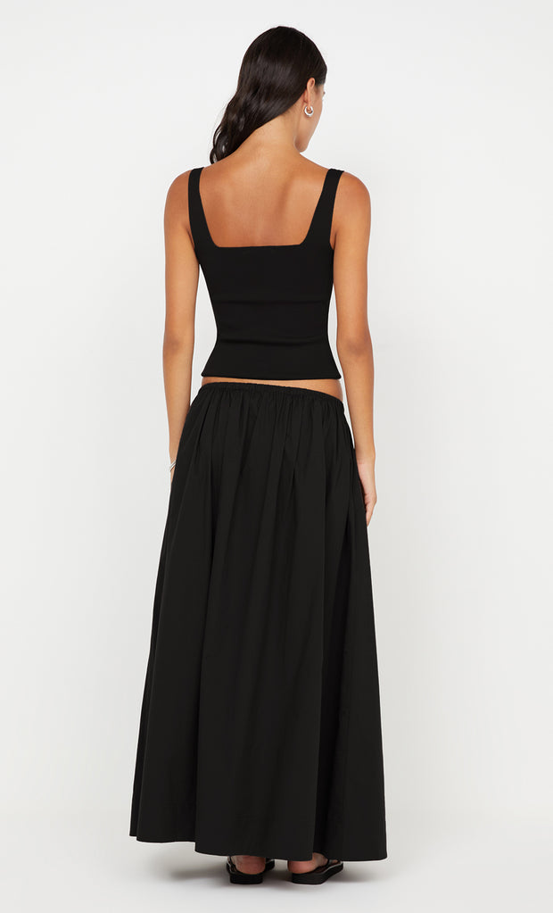 Eleanor Drawcord Maxi Skirt in Black by Bec + Bridge