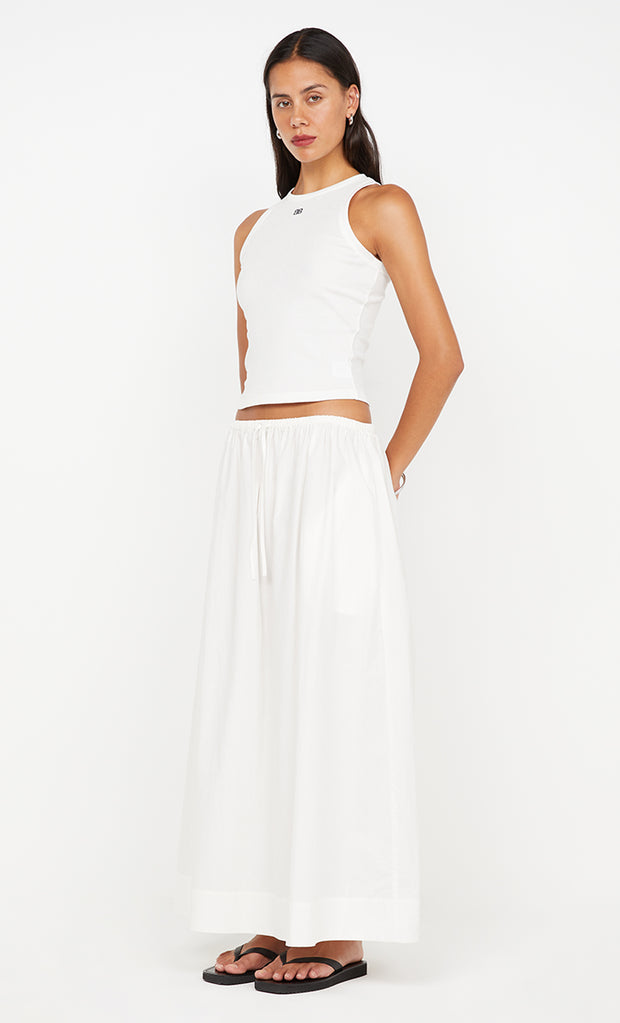 Elenaor Drawcord Maxi Skirt in Ivory by Bec + Bridge