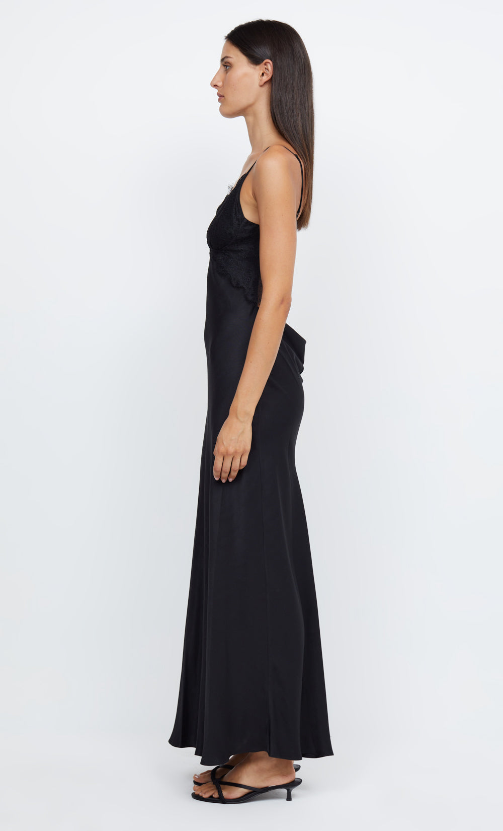 Hire Bec + Bridge Emery Lace Maxi Dress in Ivory Black