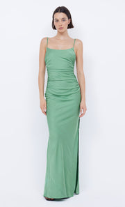 EMILIA SCOOP NECK DRESS - GREEN APPLE