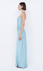 Emilia Strapless Dress with cut out in Duck Egg by Bec + Bridge